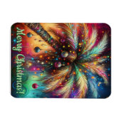 Whimsical Kerst Palmboom Tropisch Strand Levendig Magneet (Horizontaal)