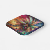 Whimsical Kerst Palmboom Tropisch Strand Levendig Papieren Bordje (Gebogen)