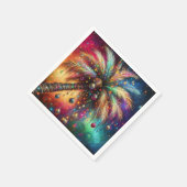 Whimsical Kerst Palmboom Tropisch Strand Levendig Servet (Hoek)