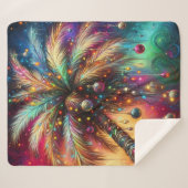 Whimsical Kerst Palmboom Tropisch Strand Levendig Sherpa Deken (Voorkant (horizontaal))