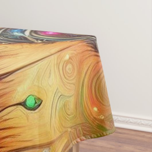 Whimsical Kerst Palmboom Tropisch Strand Levendig Tafelkleed (Voorbeeld)