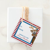 Whimsical Kerst Reindeer Cadeautag Bedankjes Labels (In situ)