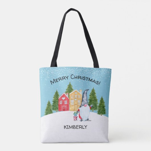 Whimsical-kerst Tote Bag (Achterkant)