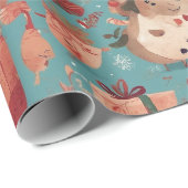 Whimsical Kerst Wrapping Paper Cadeaupapier (Rol Hoek)