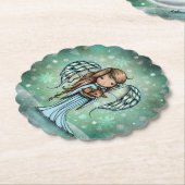 Whimsical KerstAngel met Fawn Art Kartonnen Onderzetters (Gekanteld)