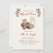 Whimsical Kerstblok Kerst Rehearsal Dinner Kaart (Voorkant)