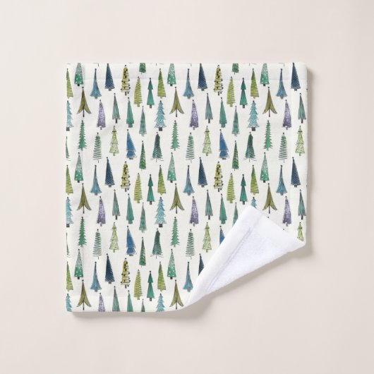 Whimsical-kerstbomen Bad Handdoek (Wasdoekje)