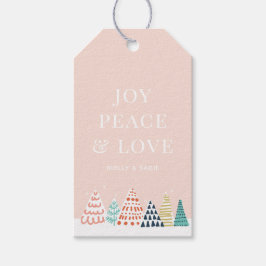 Whimsical-kerstbomen Cadeaulabel