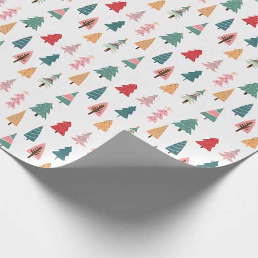 Whimsical-kerstbomen Cadeaupapier (Hoek)
