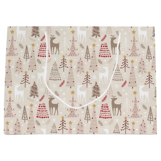 Whimsical-kerstbomen en rendierbomen groot cadeauzakje (Voorkant)