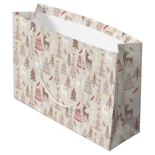 Whimsical-kerstbomen en rendierbomen groot cadeauzakje (Achterkant Gekanteld)
