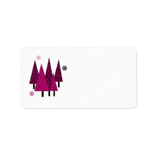 Whimsical-kerstbomen Etiket (Voorkant)