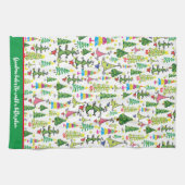 Whimsical Kerstbomen Groene Oma Quote Theedoek (Horizontaal)