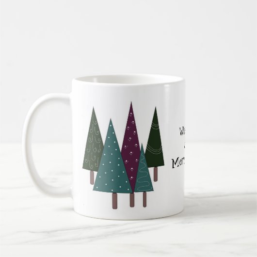 Whimsical-kerstbomen Koffiemok (Links)