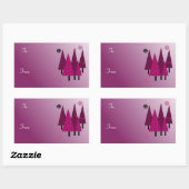 Whimsical-kerstbomen Rechthoekige Sticker (Vel)