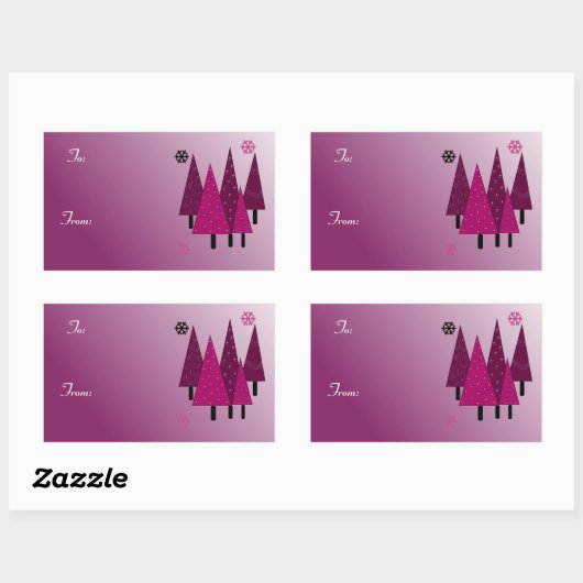 Whimsical-kerstbomen Rechthoekige Sticker (Vel)