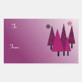 Whimsical-kerstbomen Rechthoekige Sticker (Voorkant)