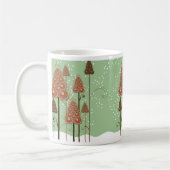Whimsical Kerstbomen Sneeuw Winter Wonderland Koffiemok (Links)