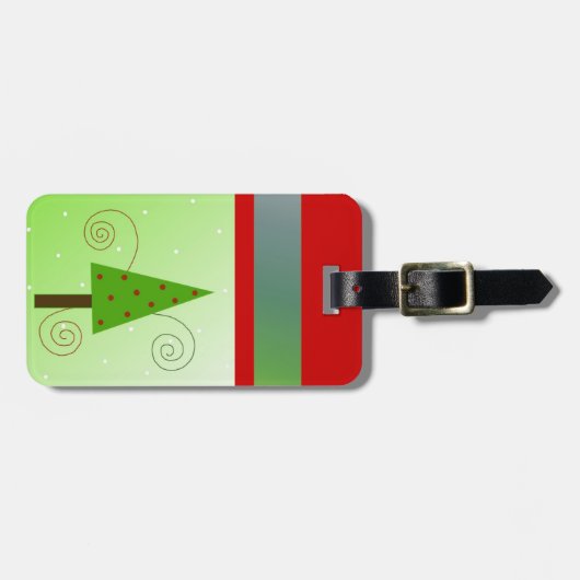 Whimsical-kerstboom Bagagelabel (Voorkant horizontaal)