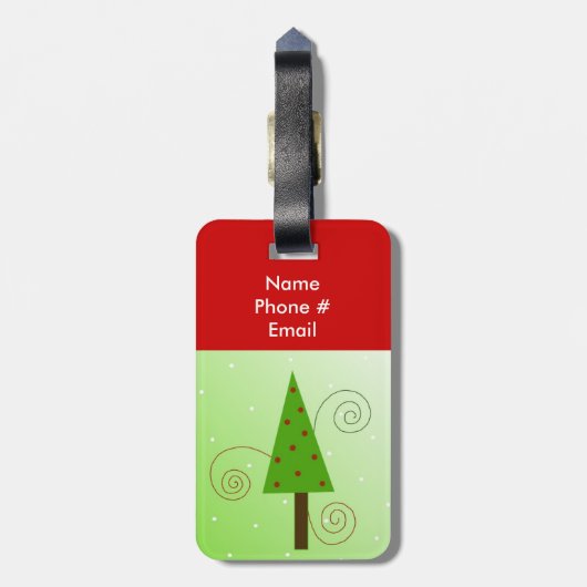 Whimsical-kerstboom Bagagelabel (Achterkant verticaal)