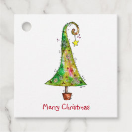 Whimsical-kerstboom Bedankjes Labels