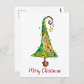 Whimsical-kerstboom Briefkaart (Voorkant / Achterkant)
