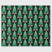 Whimsical-kerstboom en cadeautjes voor kerstmis cadeaupapier (Vlak)