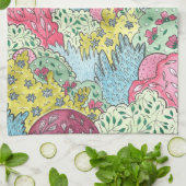 Whimsical-kerstboom en duve-schildering theedoek (Gevouwen)