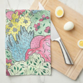 Whimsical-kerstboom en duve-schildering theedoek (Quarter Fold)