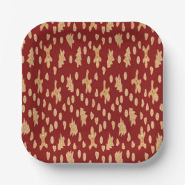 Whimsical Kerstboom en Gingerbreadman Patter Papieren Bordje