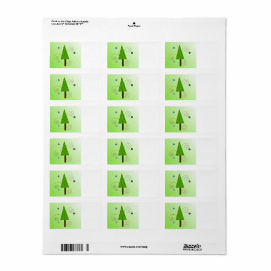 Whimsical-kerstboom Etiket (Full Sheet)