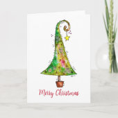 Whimsical-kerstboom Kaart (Voorkant)