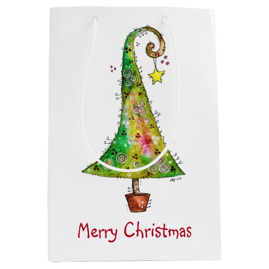 Whimsical-kerstboom Medium Cadeauzakje (Voorkant)