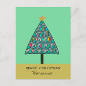 Whimsical Kerstboom met Benoemde Lichten Briefkaart (Voorkant)