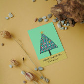 Whimsical-kerstboom met uitnodiging van hooglicht