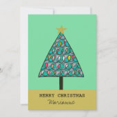 Whimsical-kerstboom met uitnodiging van hooglicht (Voorkant)