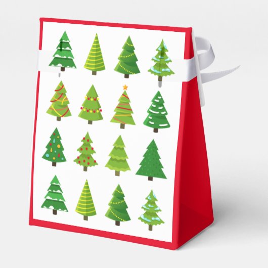 Whimsical Kerstboom Patroon Tent Bedankdoosjes (Achterkant)