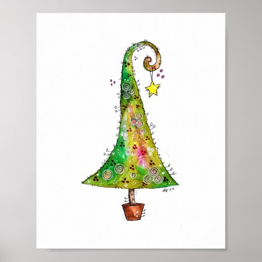 Whimsical-kerstboom Poster (Voorkant)