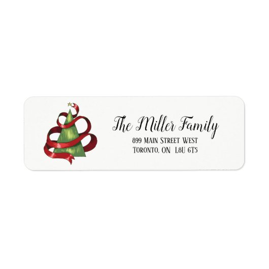 Whimsical Kerstboom Return Address Labels (Voorkant)