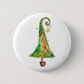Whimsical-kerstboom Ronde Button 5,7 Cm (Voorkant)