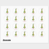 Whimsical-kerstboom Ronde Sticker (Vel)