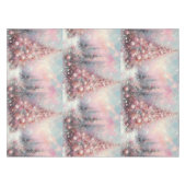 Whimsical Kerstboom Seizoensgebonden Roze Wit Tafelkleed (Voorkant (Horizontaal))
