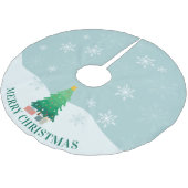 Whimsical-kerstboom Snow Merry kerst Kerstboom Rok (Gekanteld)