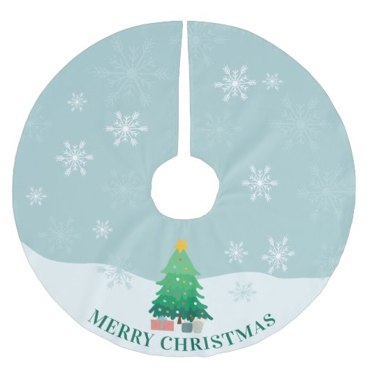 Whimsical-kerstboom Snow Merry kerst Kerstboom Rok (Voorkant)