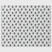 Whimsical-kerstboom Snowflake Black White Cadeaupapier (Vlak)