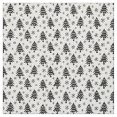 Whimsical-kerstboom Snowflake Black White Stof (Swatch)
