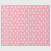Whimsical-kerstboom Snowflake Pink White Cadeaupapier (Vlak)