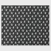 Whimsical-kerstboom Snowflake White Black Cadeaupapier (Vlak)