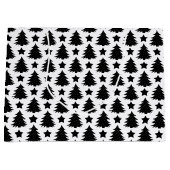 Whimsical-kerstboom Star Black White Groot Cadeauzakje (Voorkant)