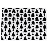 Whimsical-kerstboom Star Black White Groot Cadeauzakje (Achterkant)
